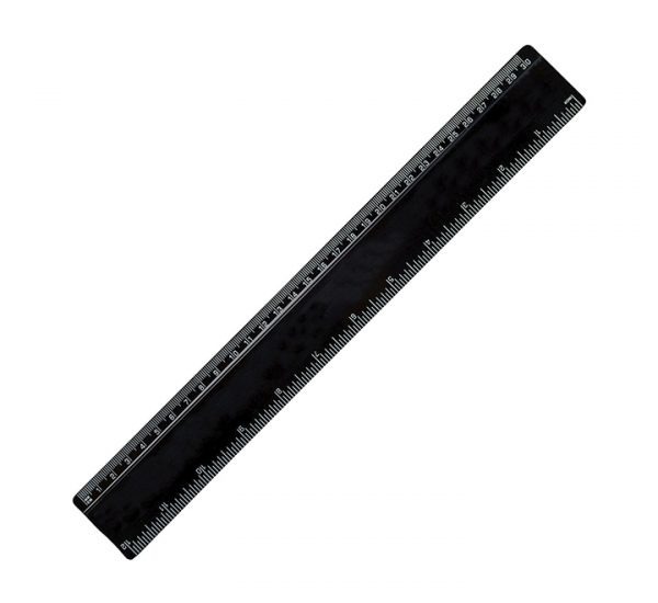 30cm Promotional Plastic Ruler - Black