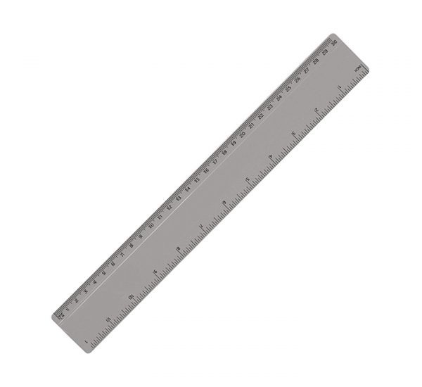 30cm Promotional Plastic Ruler - Grey