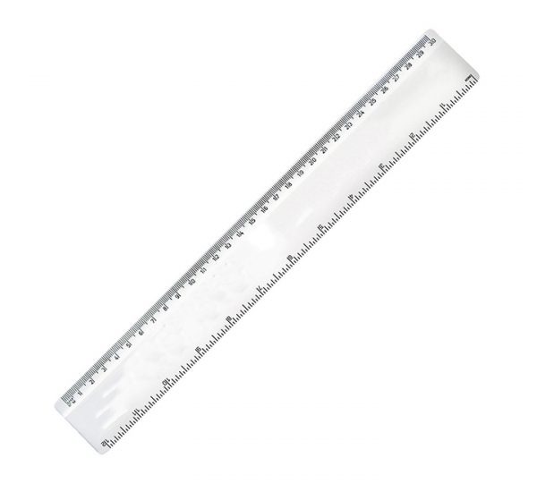 30cm Promotional Plastic Ruler - White