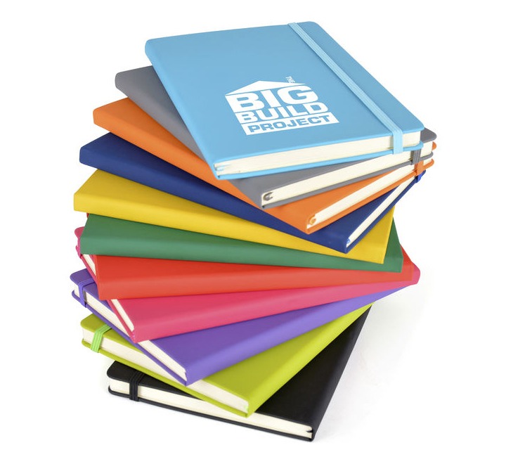 GREEN BLUE LILAC A4//A5 SOFT TOUCH NOTEBOOKS- 4 COLOURS TO CHOOSE FROM- PINK