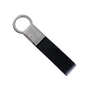 Leather effect branded key fob
