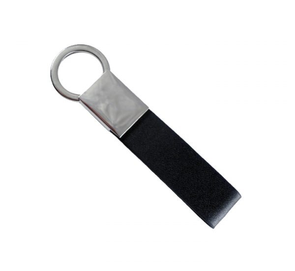 Leather effect branded key fob