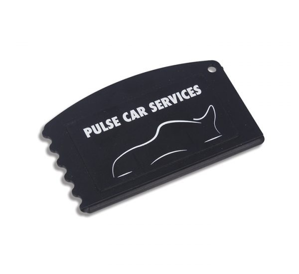 Antimicrobial Cerdit Card Ice Scraper - Black