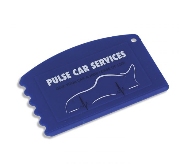 Antimicrobial Credit Card Ice Scraper - Blue