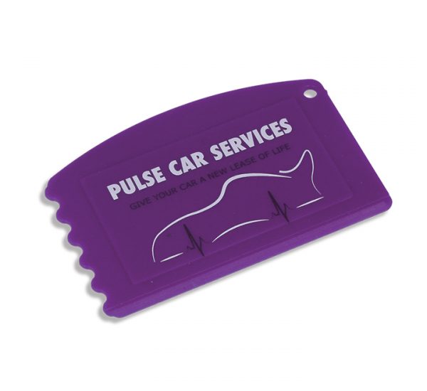 Antimicrobial Credit Card Ice Scraper - Purple