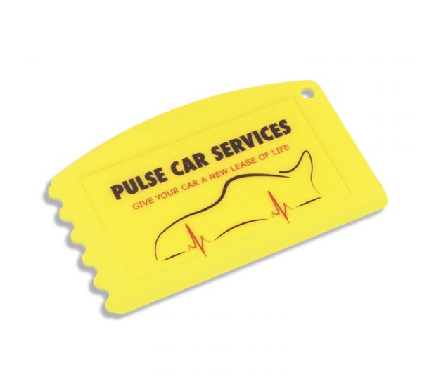 Antimicrobial Credit Card Ice Scraper - Yellow