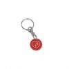 Antimicrobial Trolley Coin Keyring - Red