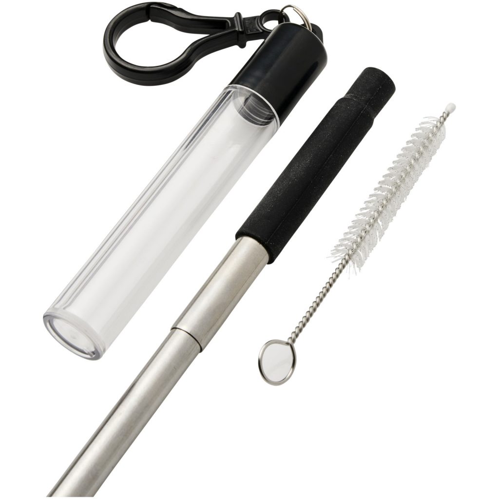 Zeya reusable stainless steel straw keychain JSM Brand Exposure