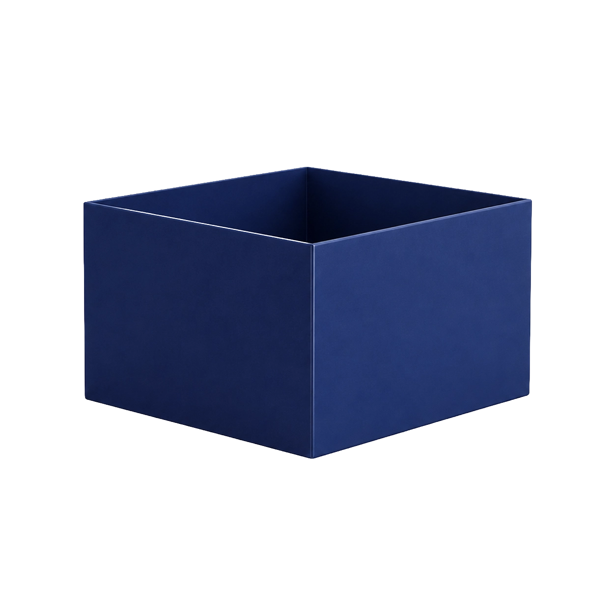 Open navy gift box